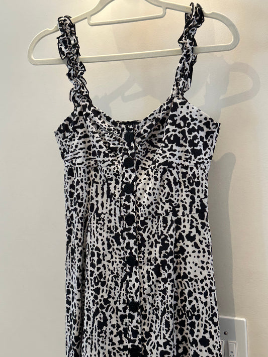 Zara black and white animal print dress (XS)