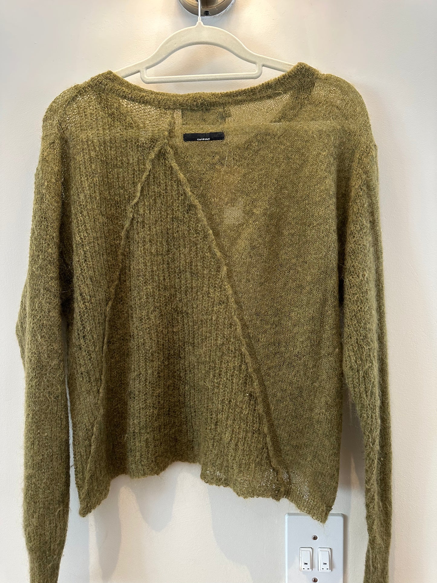 Cotélac mohair and wool blend green jersey (XS)