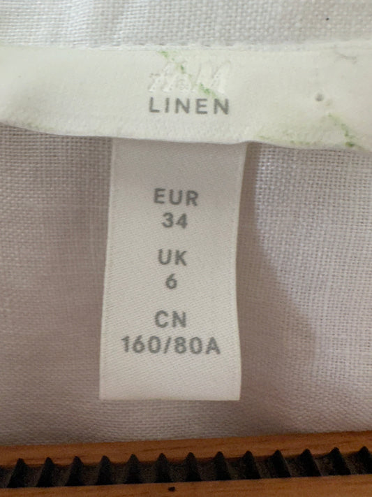 White linen H&M button up top (size 6)