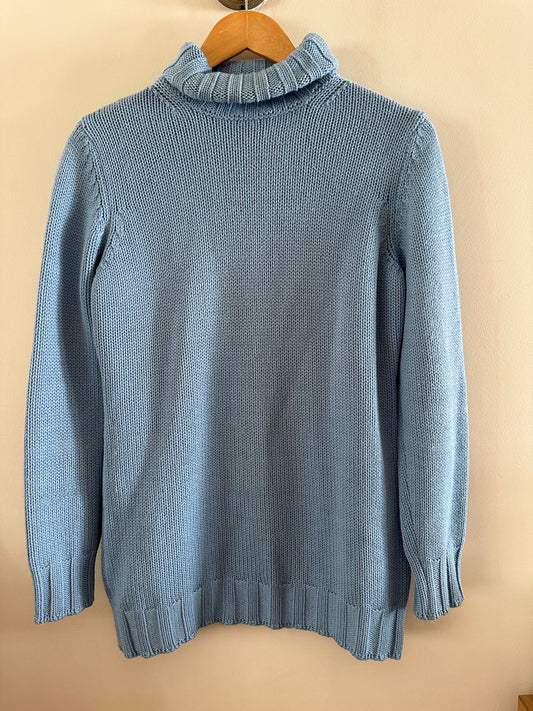 Blue cotton turtle neck jersey (large)