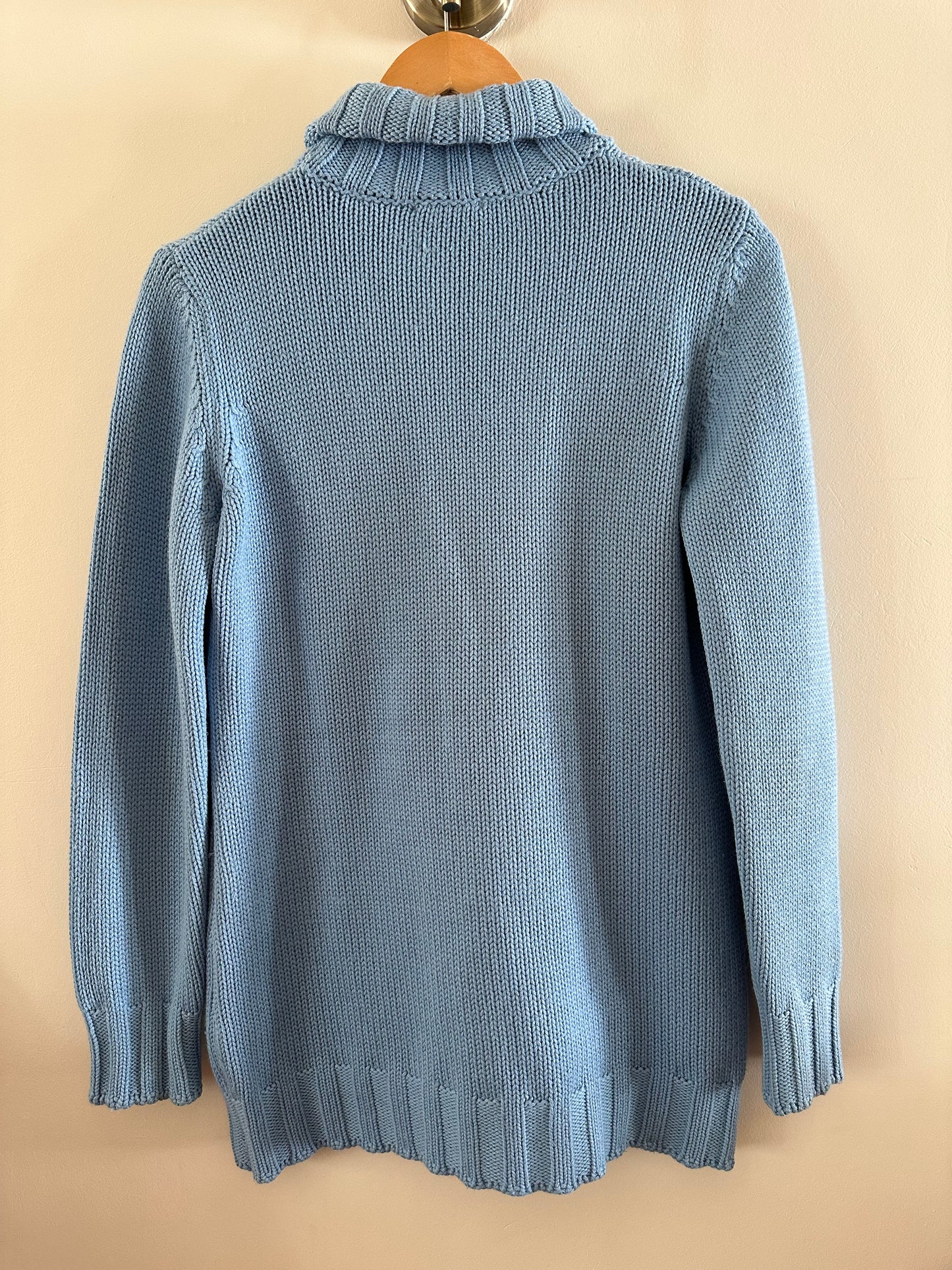 Blue cotton turtle neck jersey (large)