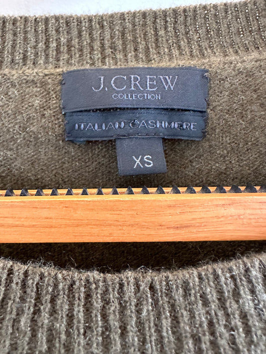 Cashmere khaki crew neck jersey (XS)