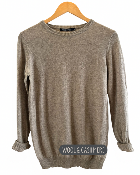 Brown wool and cashmere jersey (XS)