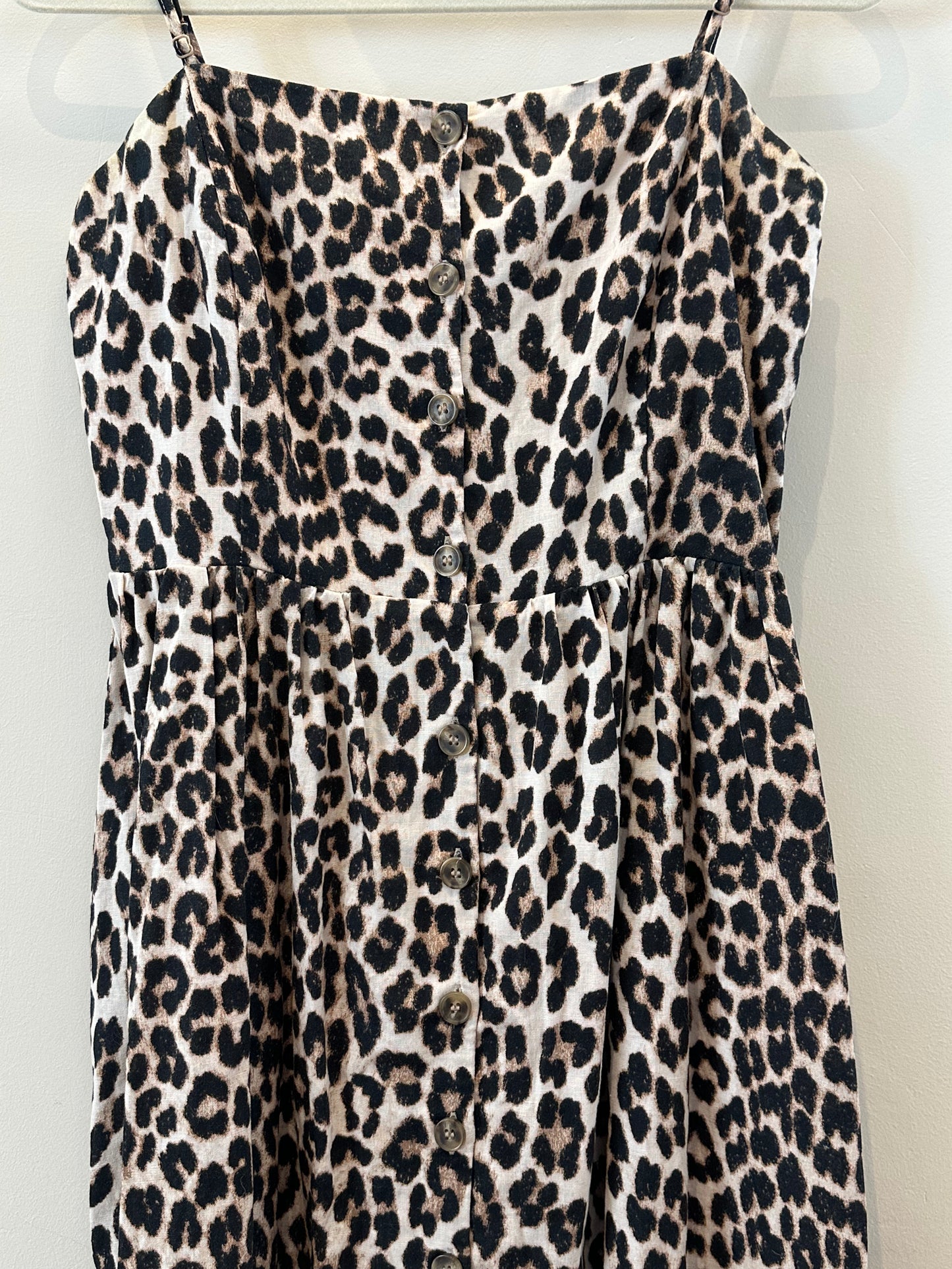 H&M leopard print linen blend dress (size 10)