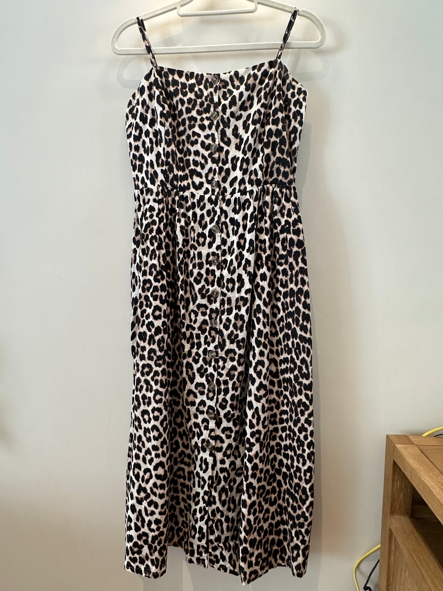 H&M leopard print linen blend dress (size 10)