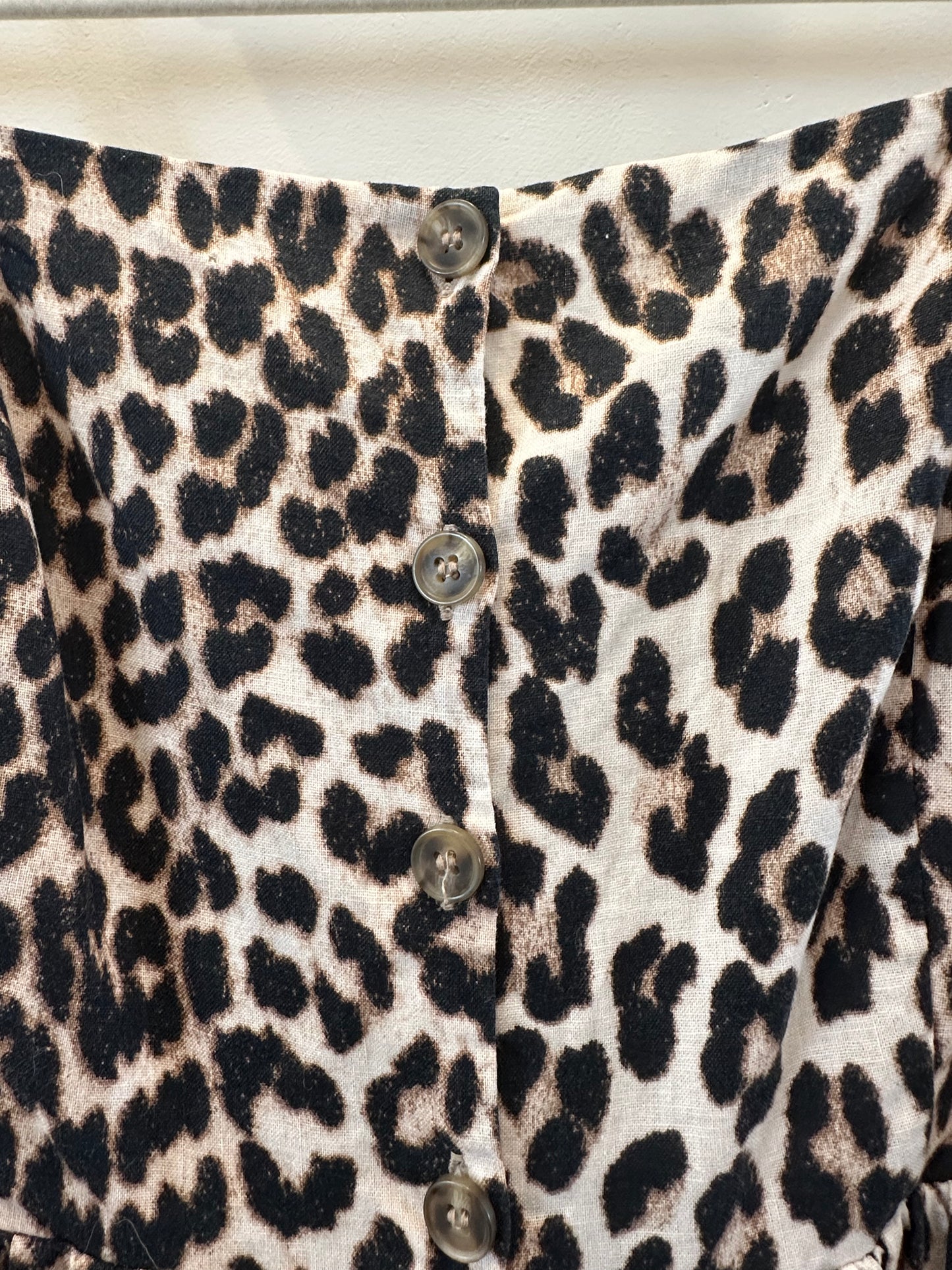 H&M leopard print linen blend dress (size 10)