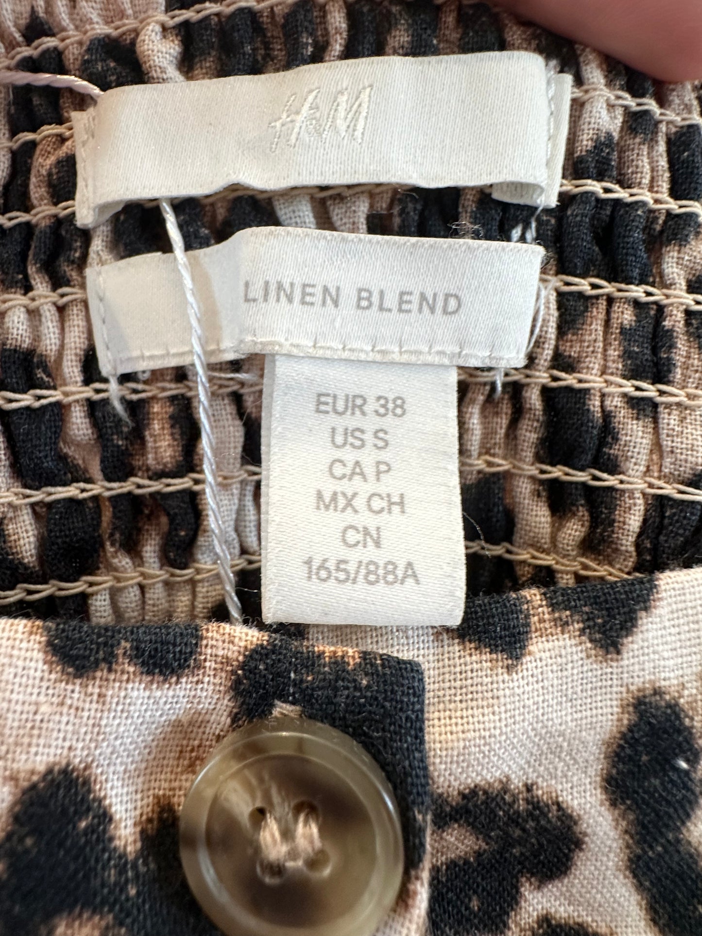 H&M leopard print linen blend dress (size 10)