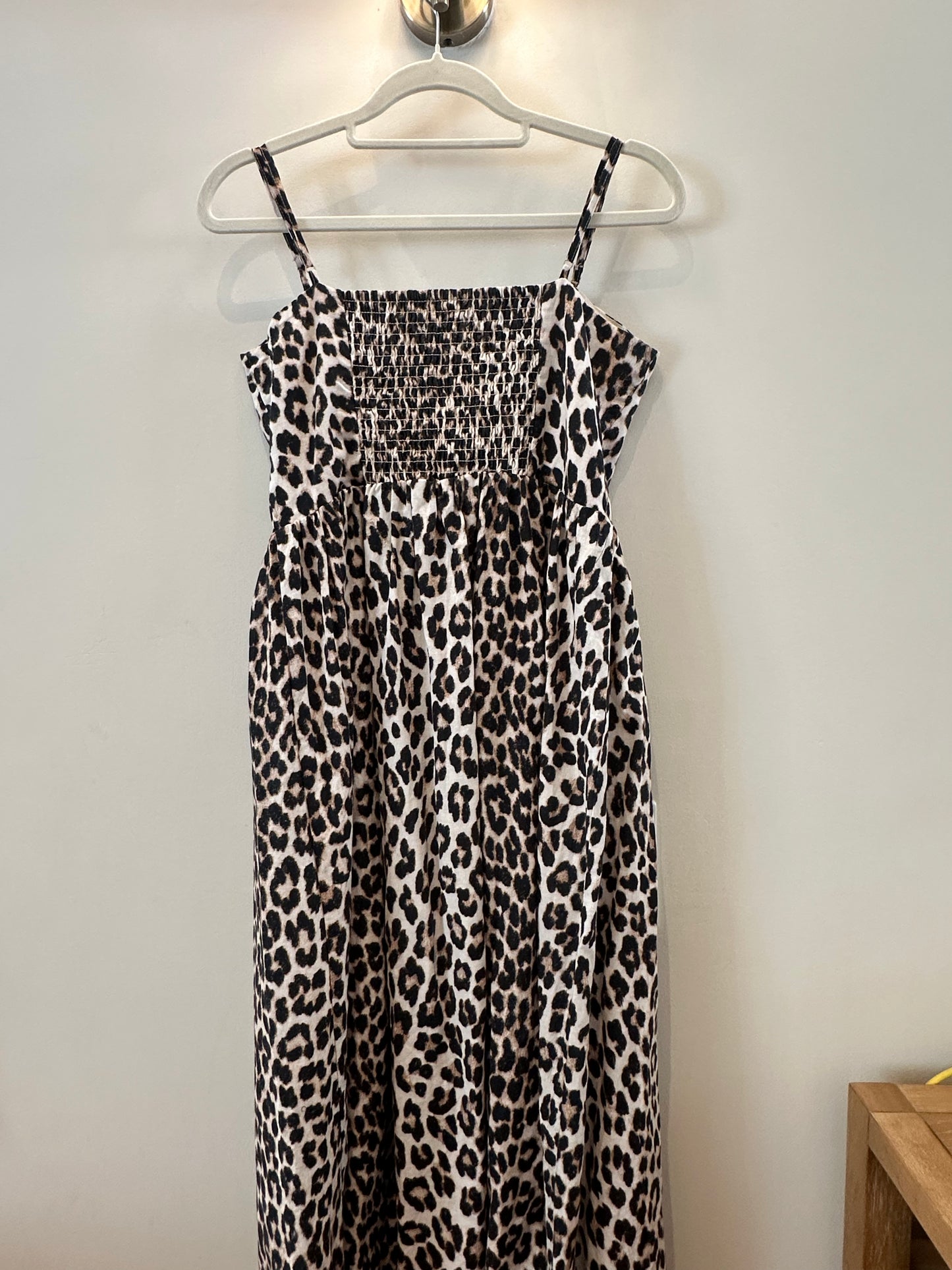 H&M leopard print linen blend dress (size 10)