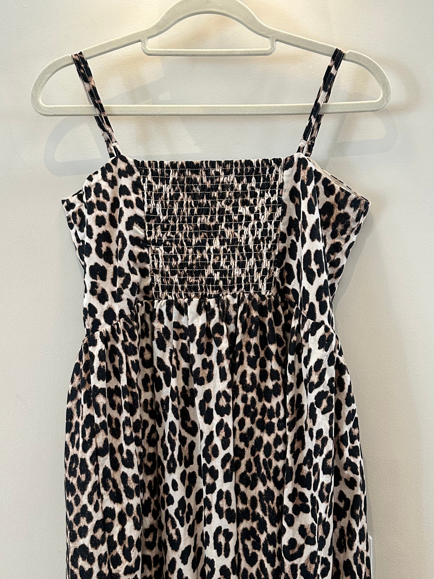 H&M leopard print linen blend dress (size 10)