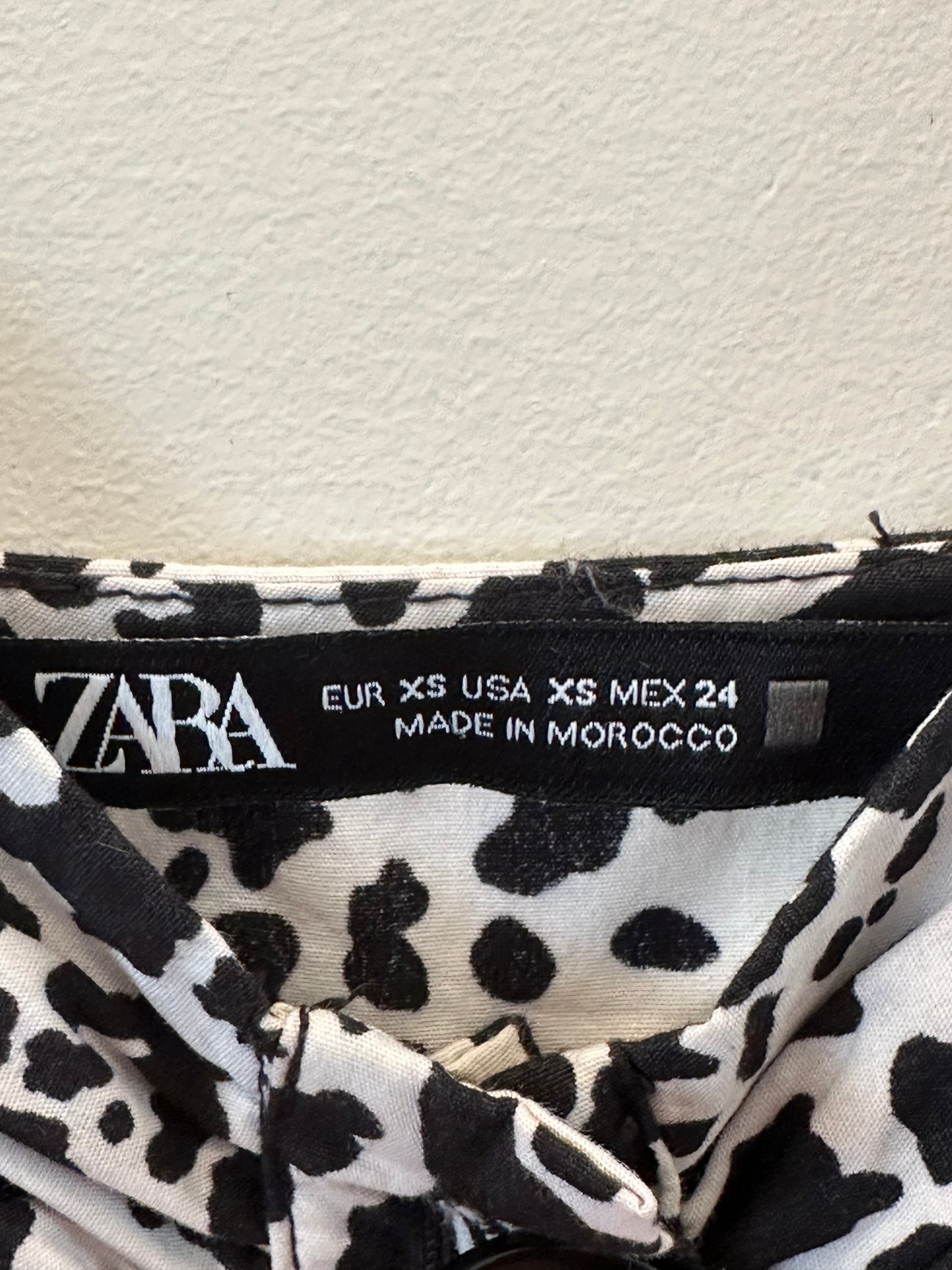 Zara black and white animal print dress (XS)
