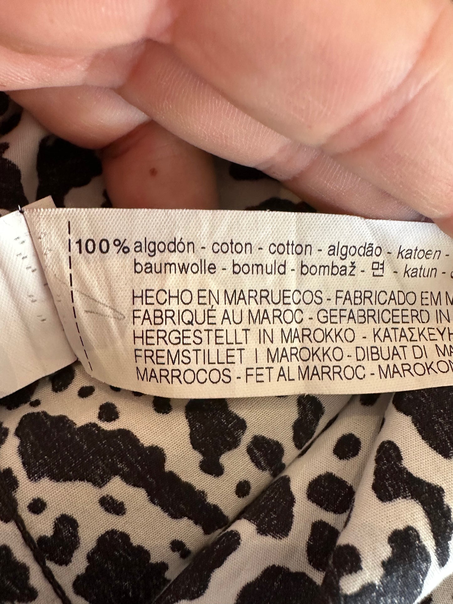 Zara black and white animal print dress (XS)
