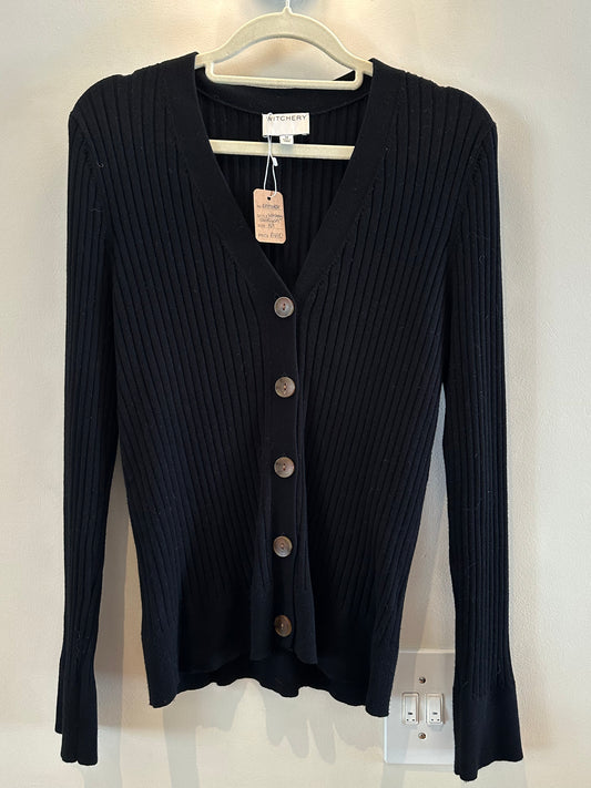 Witchery black ribbed cardigan (medium)