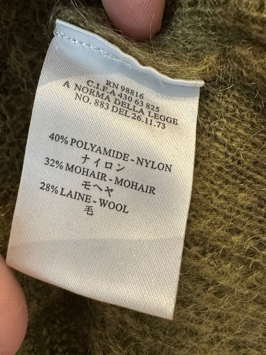 Cotélac mohair and wool blend green jersey (XS)