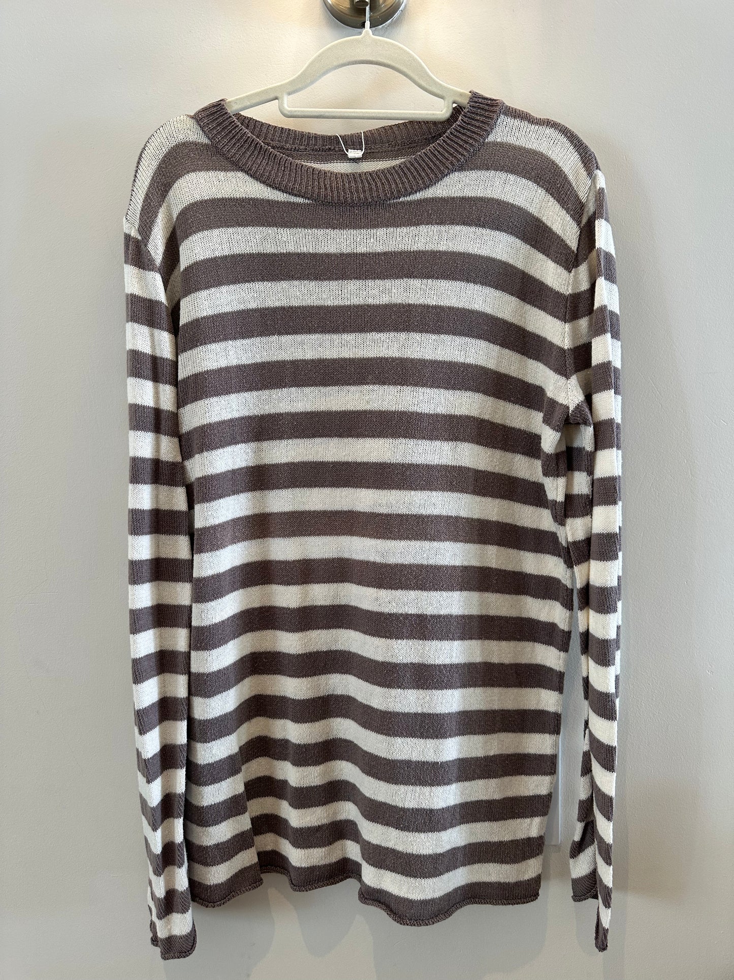 Cotton brown and cream striped jersey (medium)