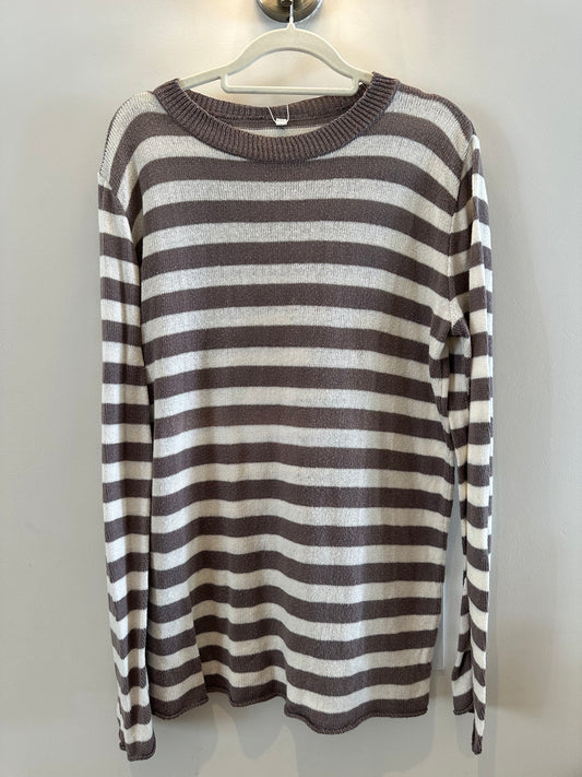Cotton brown and cream striped jersey (medium)