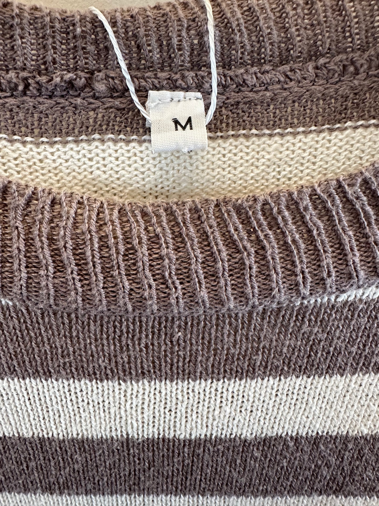 Cotton brown and cream striped jersey (medium)