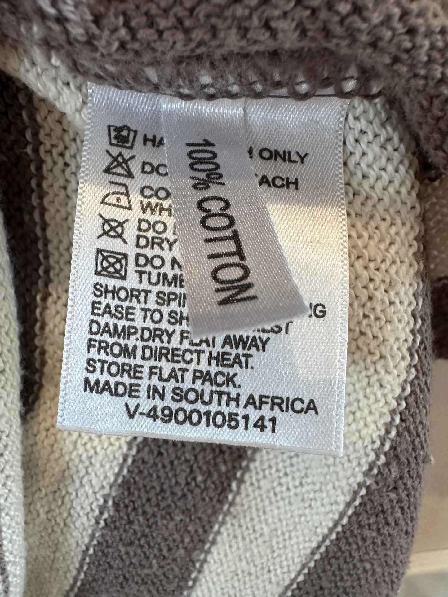 Cotton brown and cream striped jersey (medium)