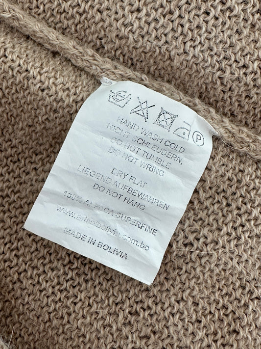 Tan Alpaca wool cardigan (medium)