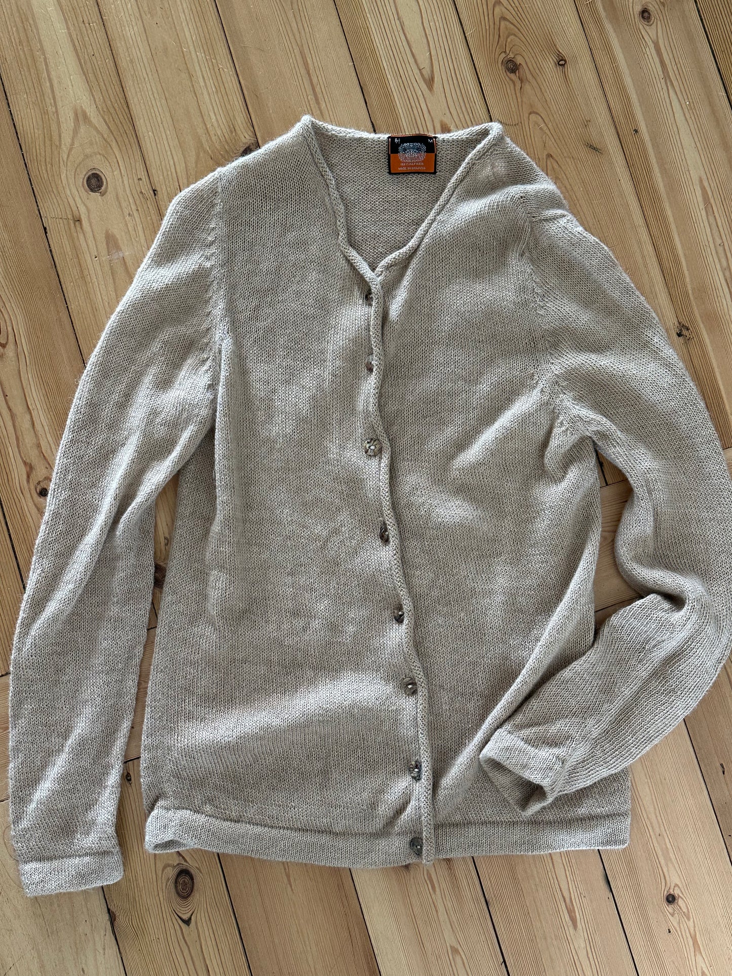 Tan Alpaca wool cardigan (medium)