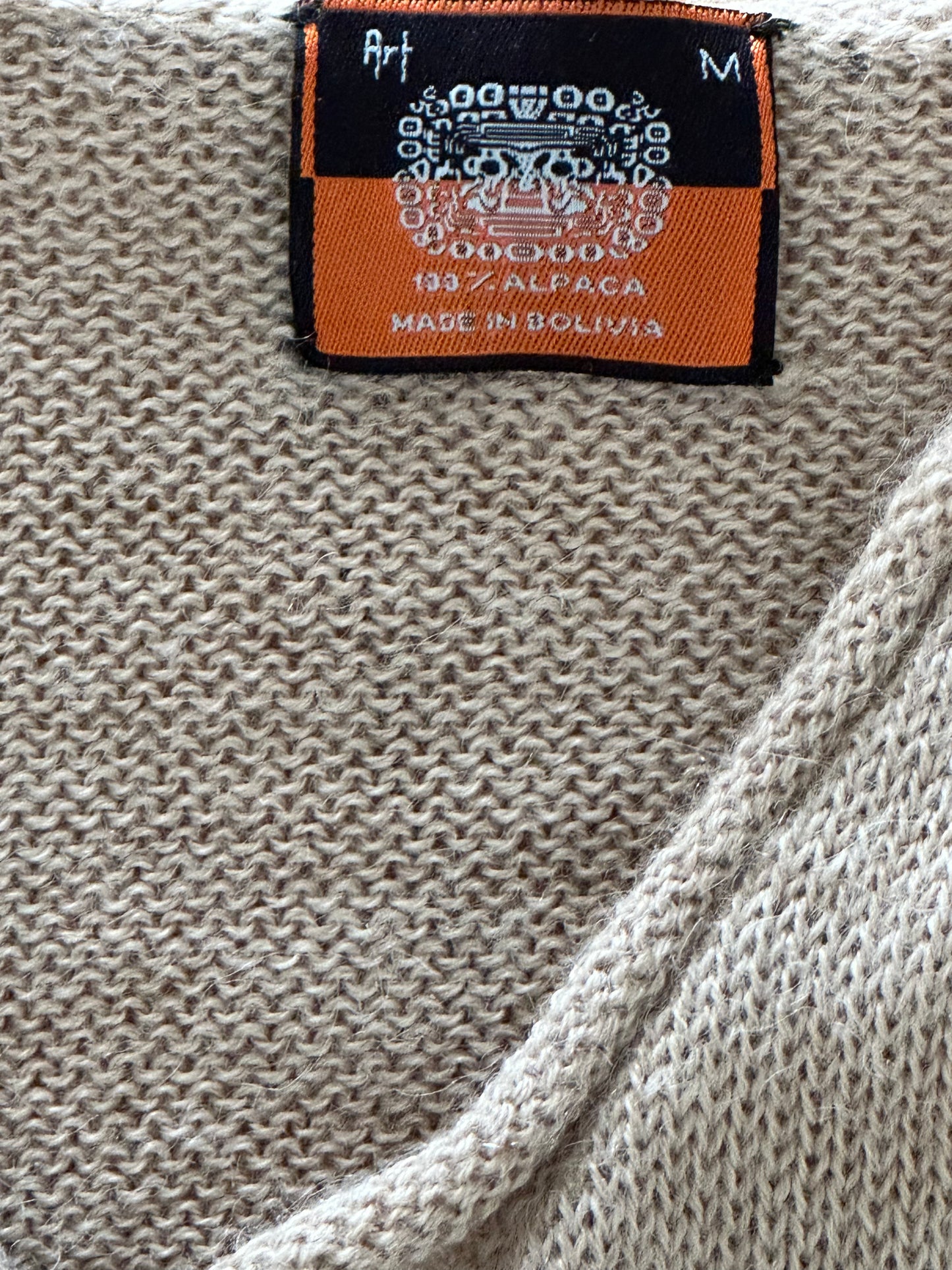 Tan Alpaca wool cardigan (medium)