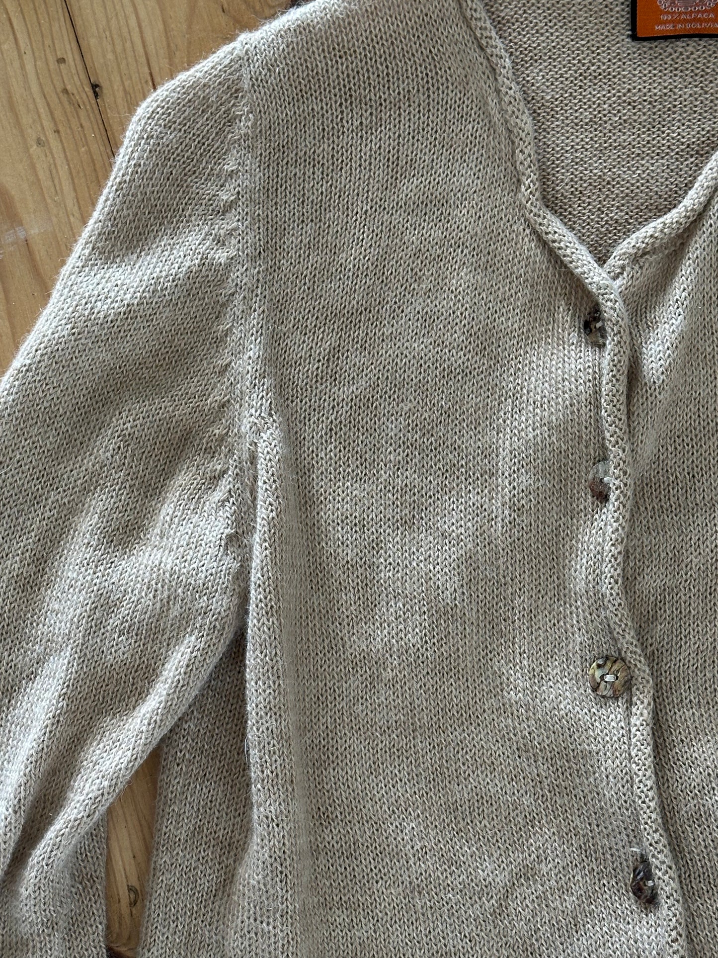 Tan Alpaca wool cardigan (medium)
