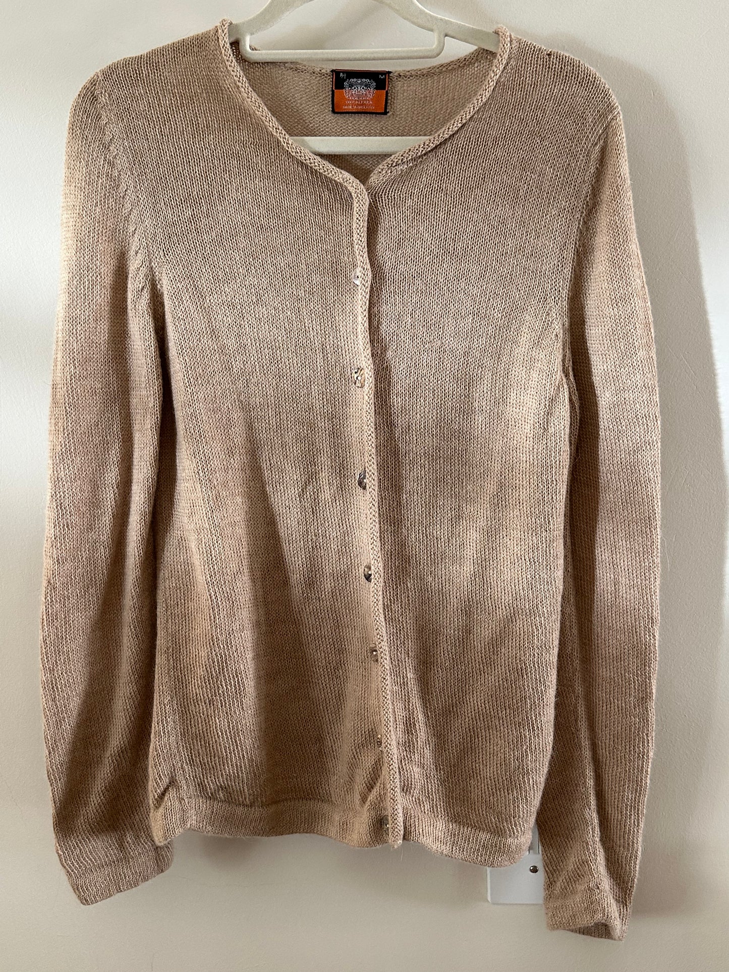 Tan Alpaca wool cardigan (medium)