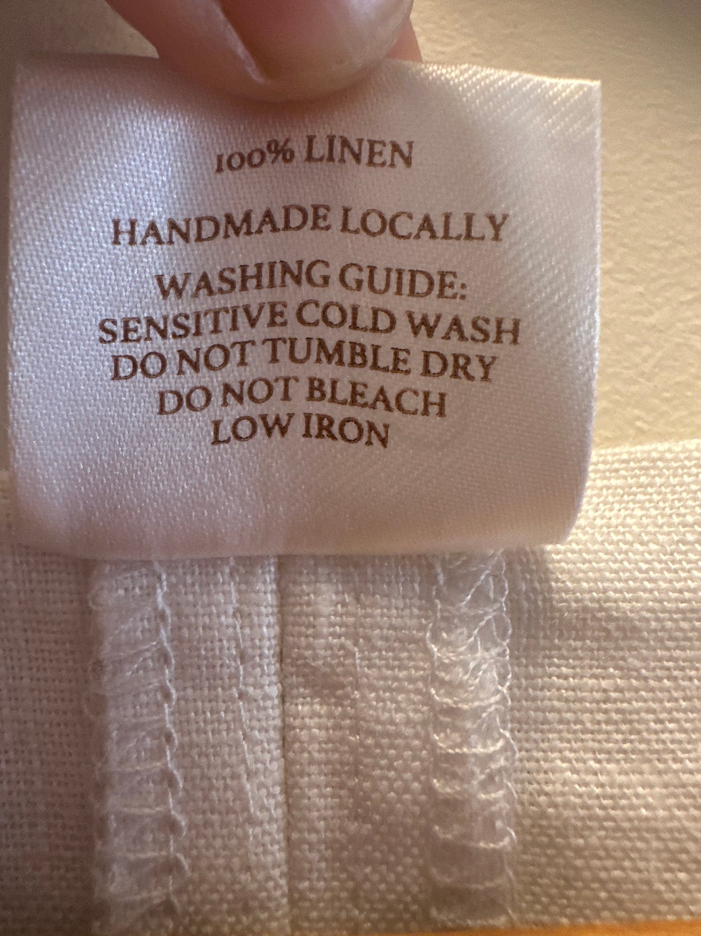Sweetpeas Handmade white linen midi dress (medium)