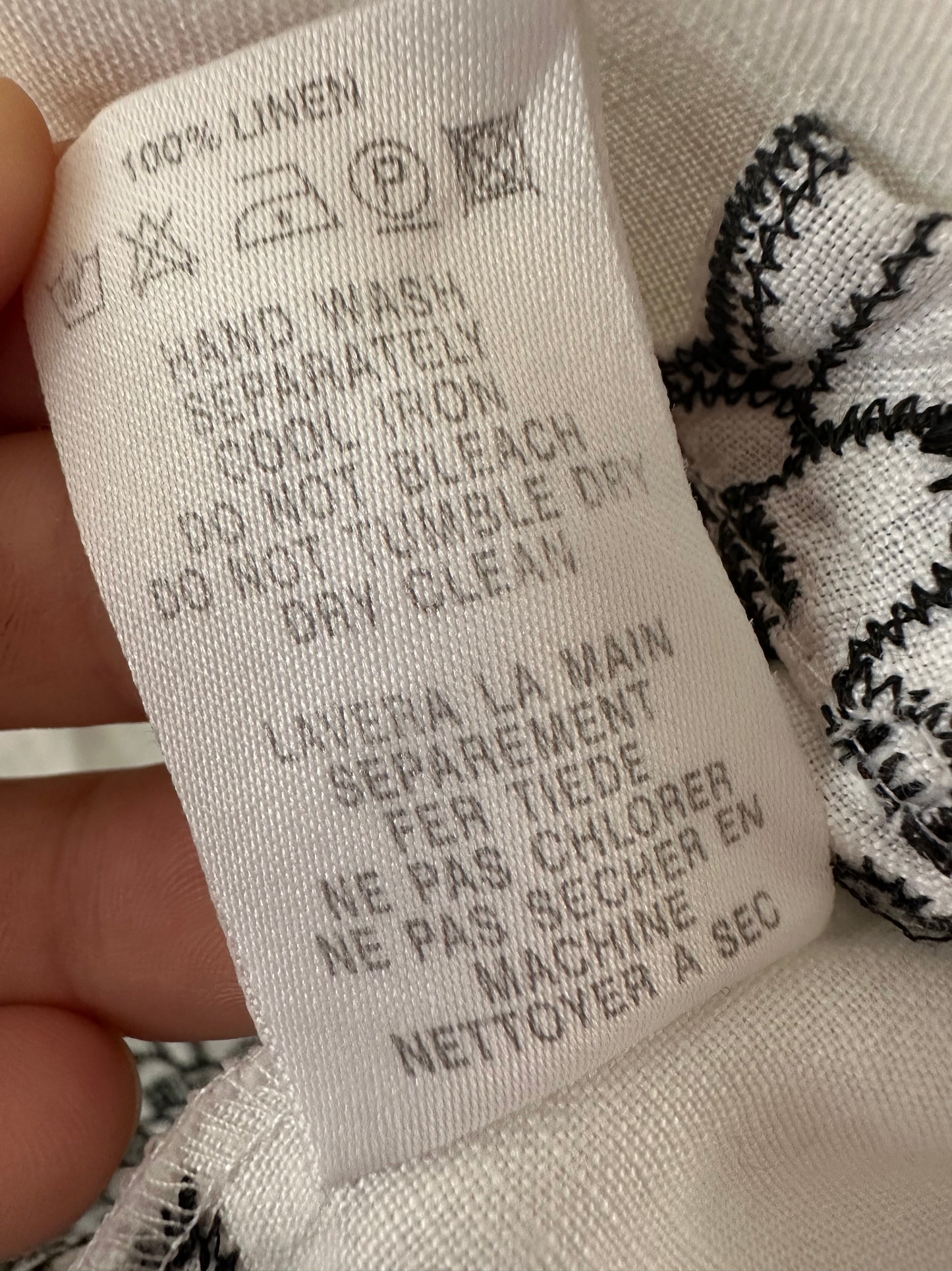 White linen top with embroidery (medium)