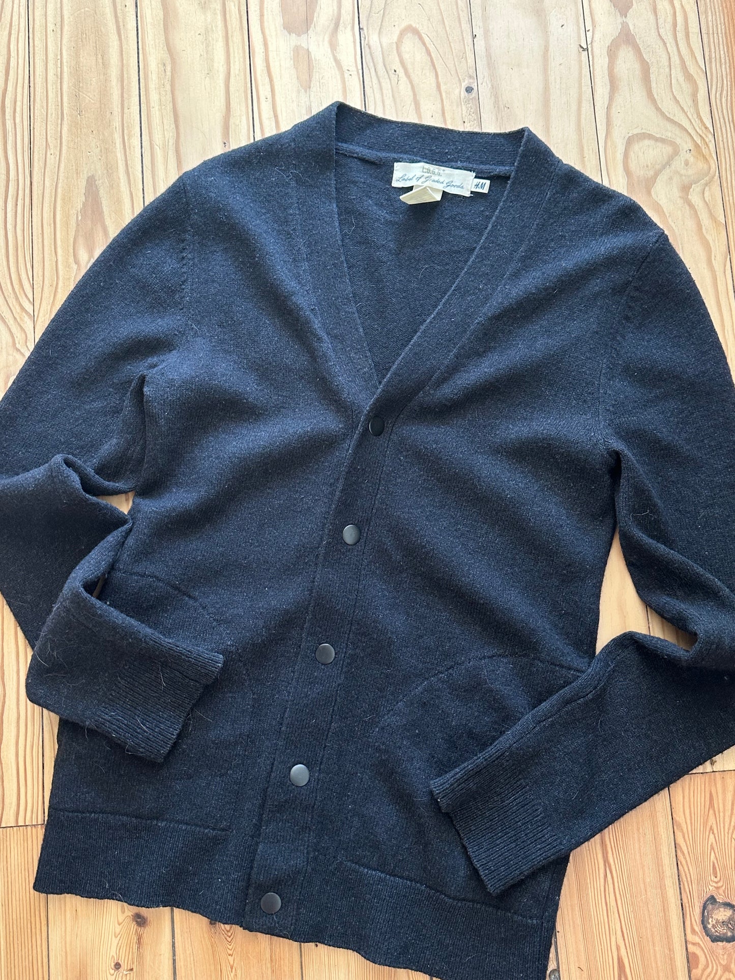 80% wool grey cardigan (XS)