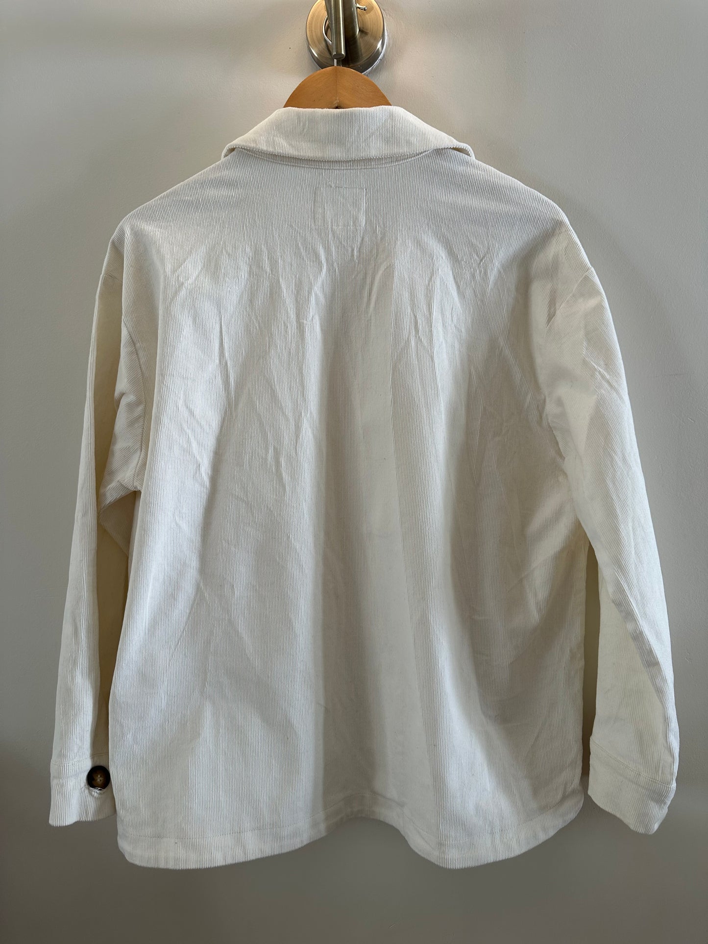 Rare Earth cream corduroy shacket (small)