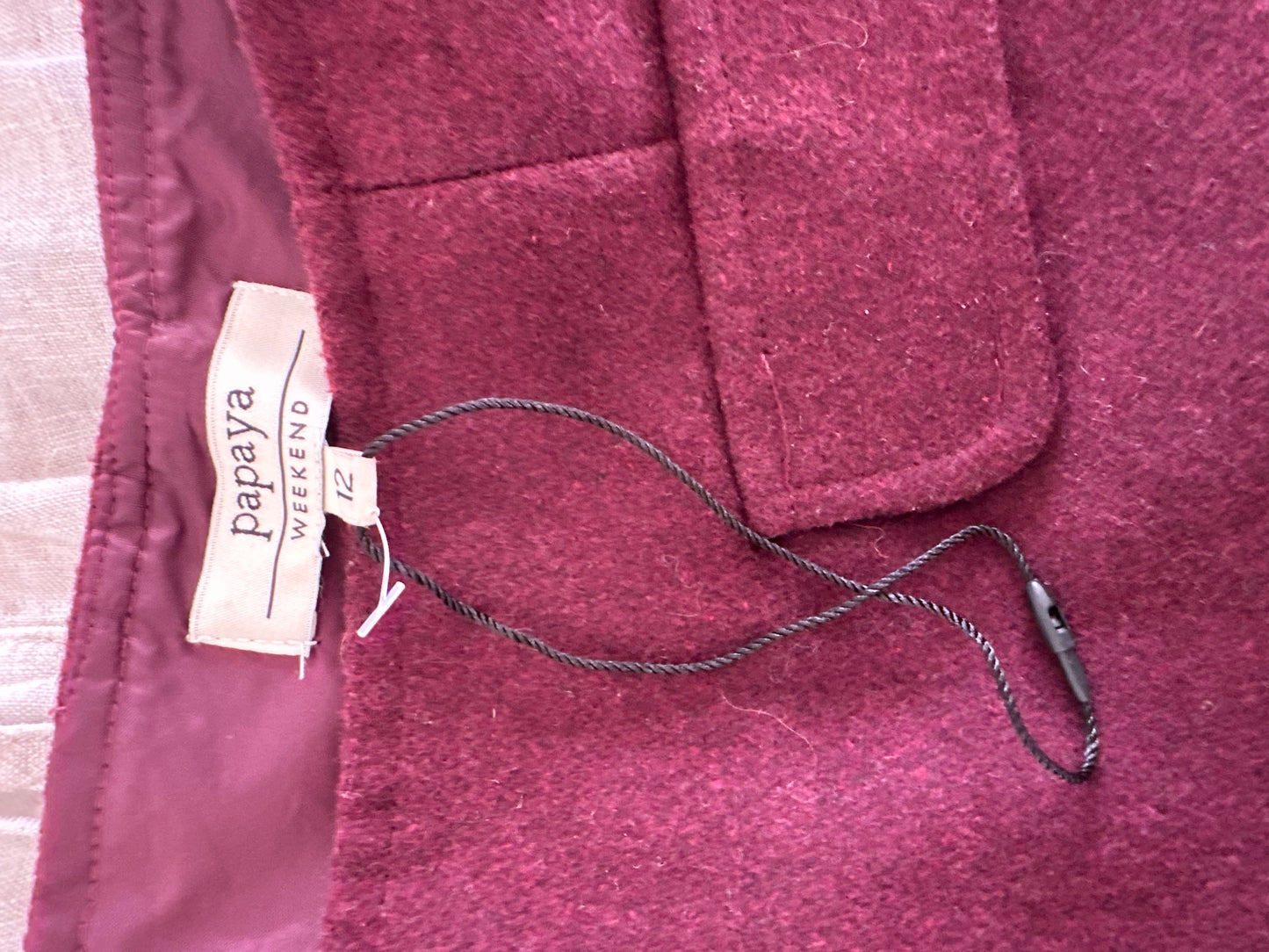 Papaya burgundy winter skirt (size 12)