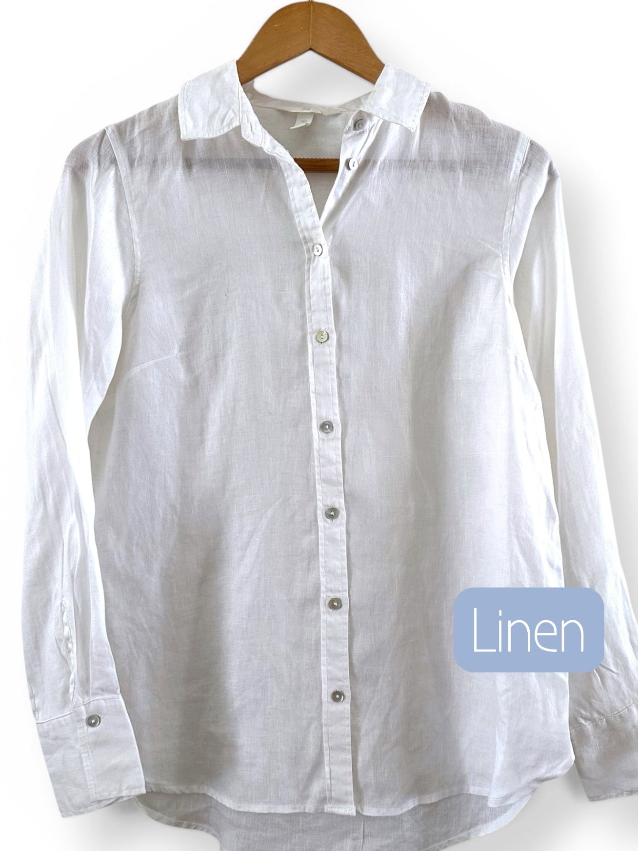 White linen H&M button up top (size 6)
