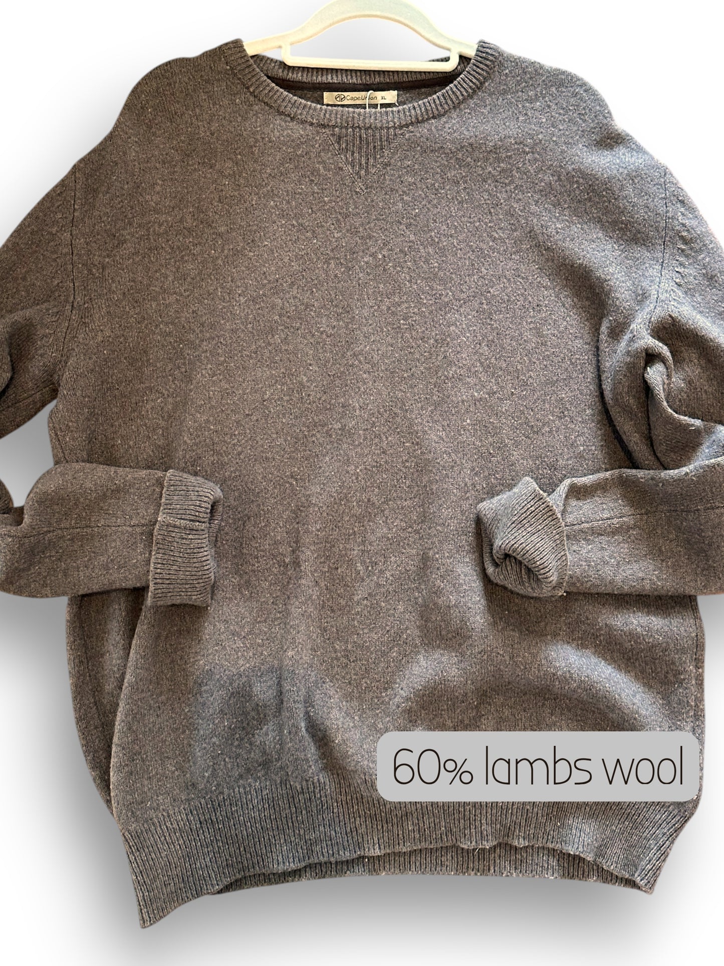 60% wool Cape Union brown jersey (XL)