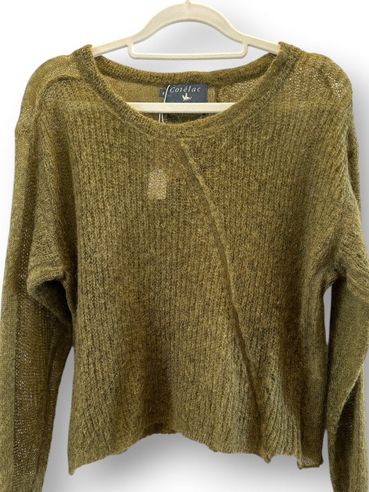 Cotélac mohair and wool blend green jersey (XS)