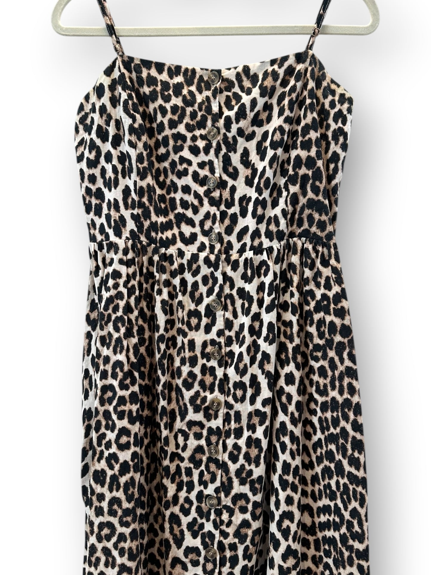 H&M leopard print linen blend dress (size 10)