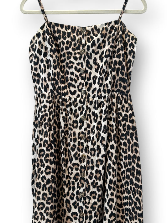 H&M leopard print linen blend dress (size 10)
