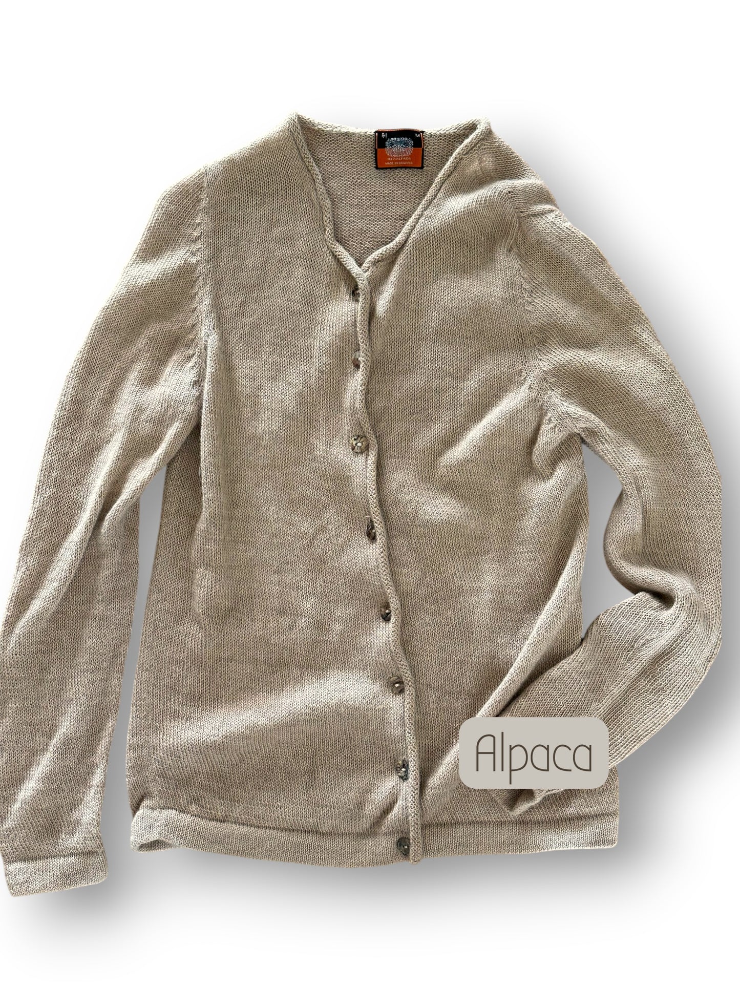 Tan Alpaca wool cardigan (medium)