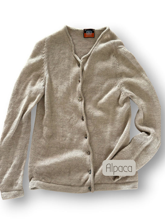 Tan Alpaca wool cardigan (medium)