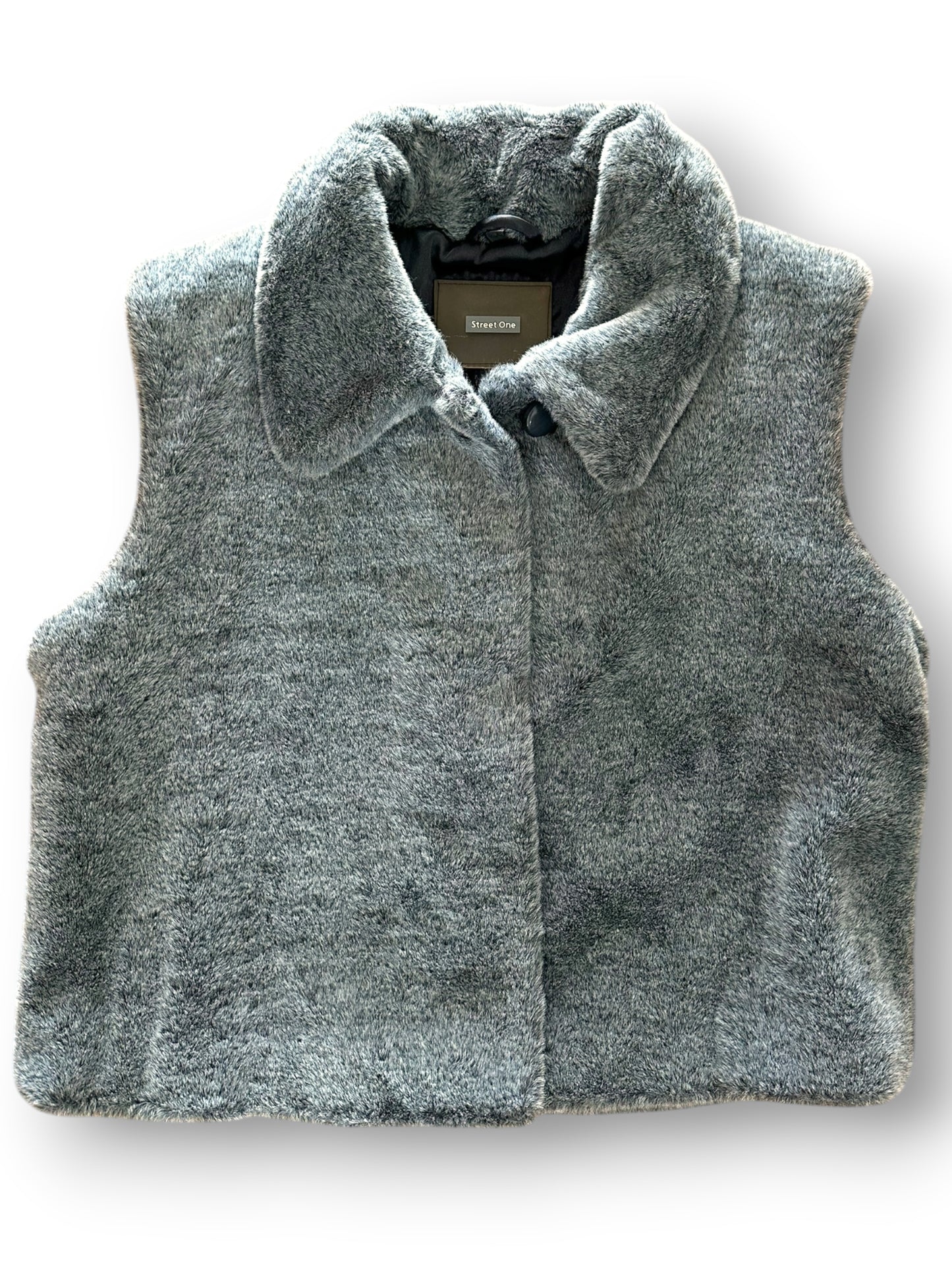 Grey faux fur sleeveless jacket (medium)