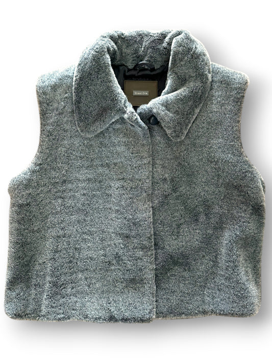 Grey faux fur sleeveless jacket (medium)